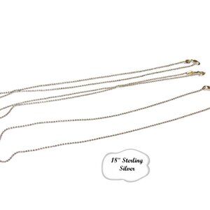 18 Inch Sterling Silver Bead Ball Chain Necklace, Silver Chain, Dainty Chain